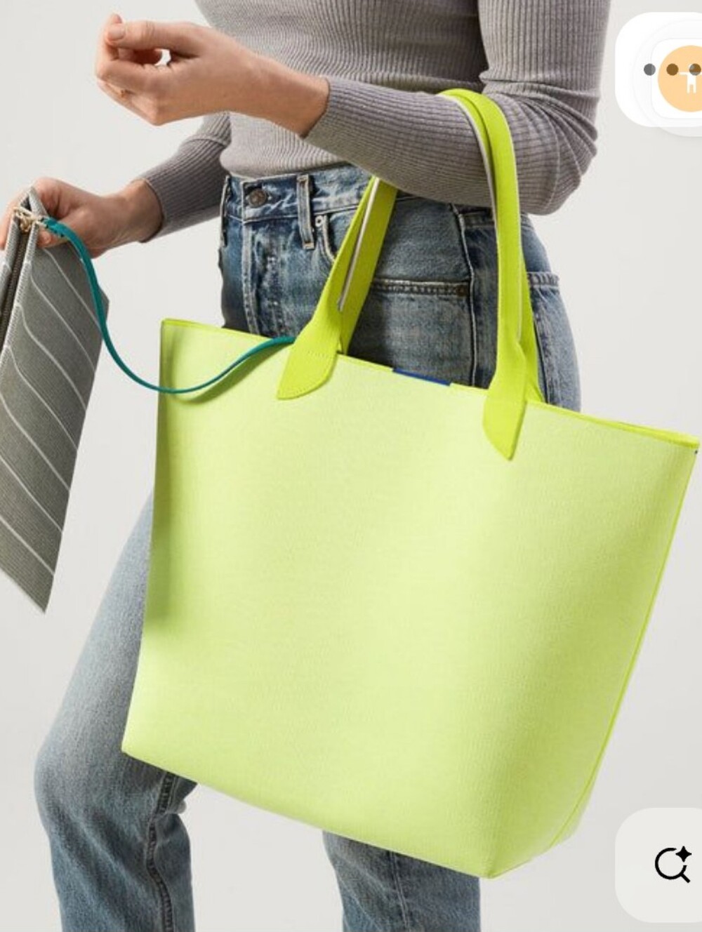 Rothy's Bright Lime Green Tote Bag No Box